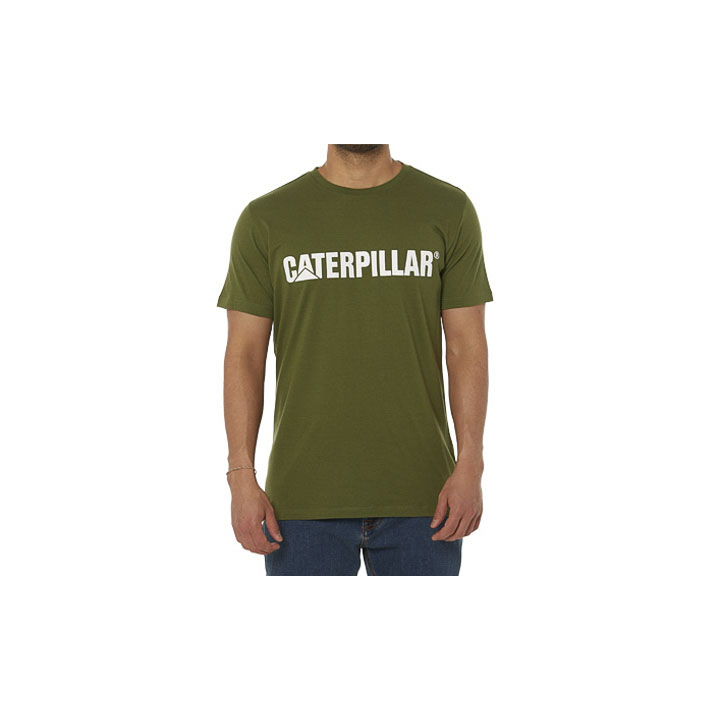 Men's Caterpillar Logo T-Shirts White Ireland DUZF98347